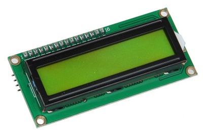 1602 LCD display with LED backlight.