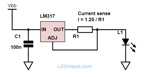 Adjustable Power Supply Circuit using LM317 Voltage Regulator IC