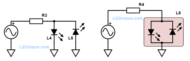 AC LED with reverse parallel LED.