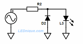 AC LED with reverse parallel diode.